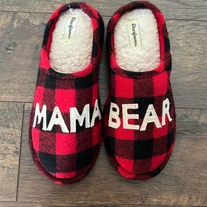 Dearfoams size large (9-10) women mama slipper Buffalo plaid
